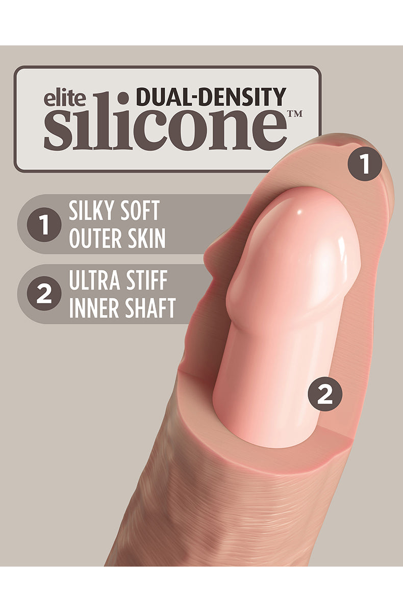 King Cock Elite 6 inch dildo lying flat on a surface showing the length and base.