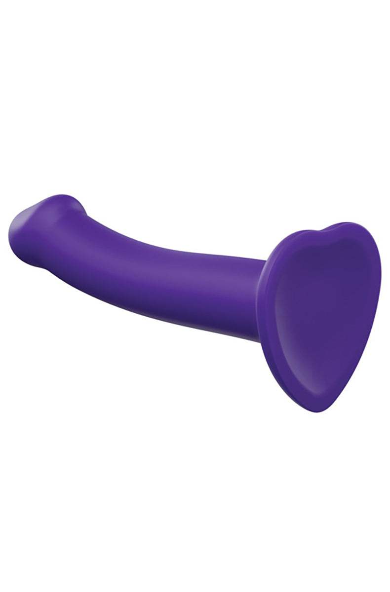 Alternate view of the purple bendable silicone dildo.