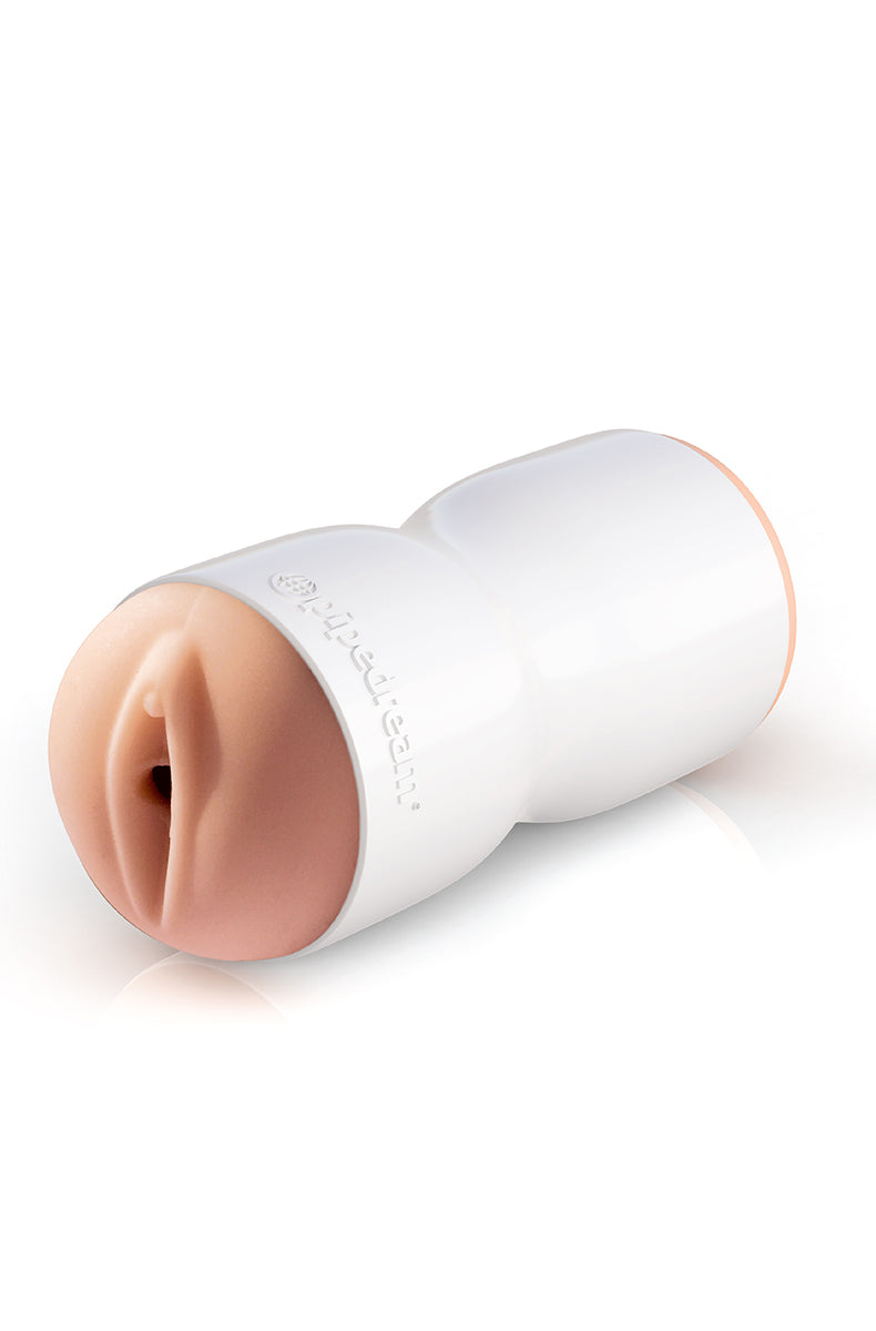 Tight Grip stroker showing the pussy entry on the front end.