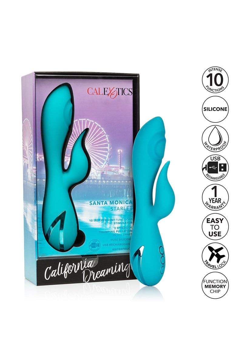 Top view of the Santa Monica Starlet showing the bunny shaped clitoral teaser and curved tip.