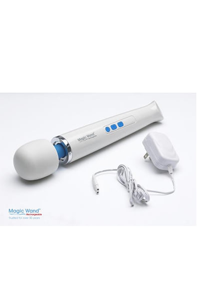 Magic Wand Original Rechargeable side view showing the full 12-inch length and tennis-ball-style head.
