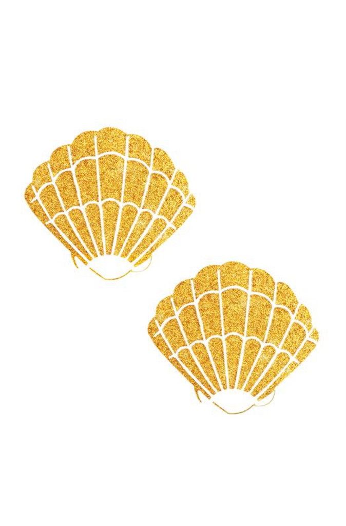 Gold Fairy Dust Glitter Mermaid Shell Pasties