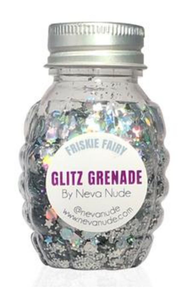 Aloe Gel Glitter Glitz Grenade Keychain in Friskie Fairy
