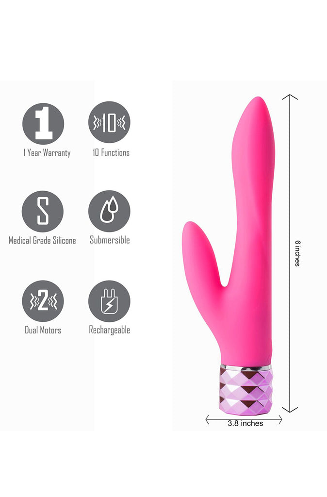 Victoria Silicone Dual Vibe in Neon Pink