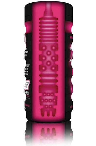 Second view of Zolo The Girlfriend Cup showing the black and magenta-pink can-style packaging.