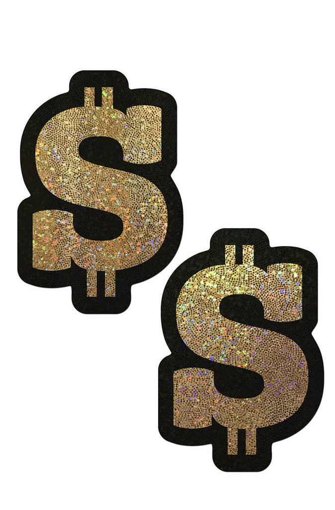 Gold Glitter Dollar Sign Pasties