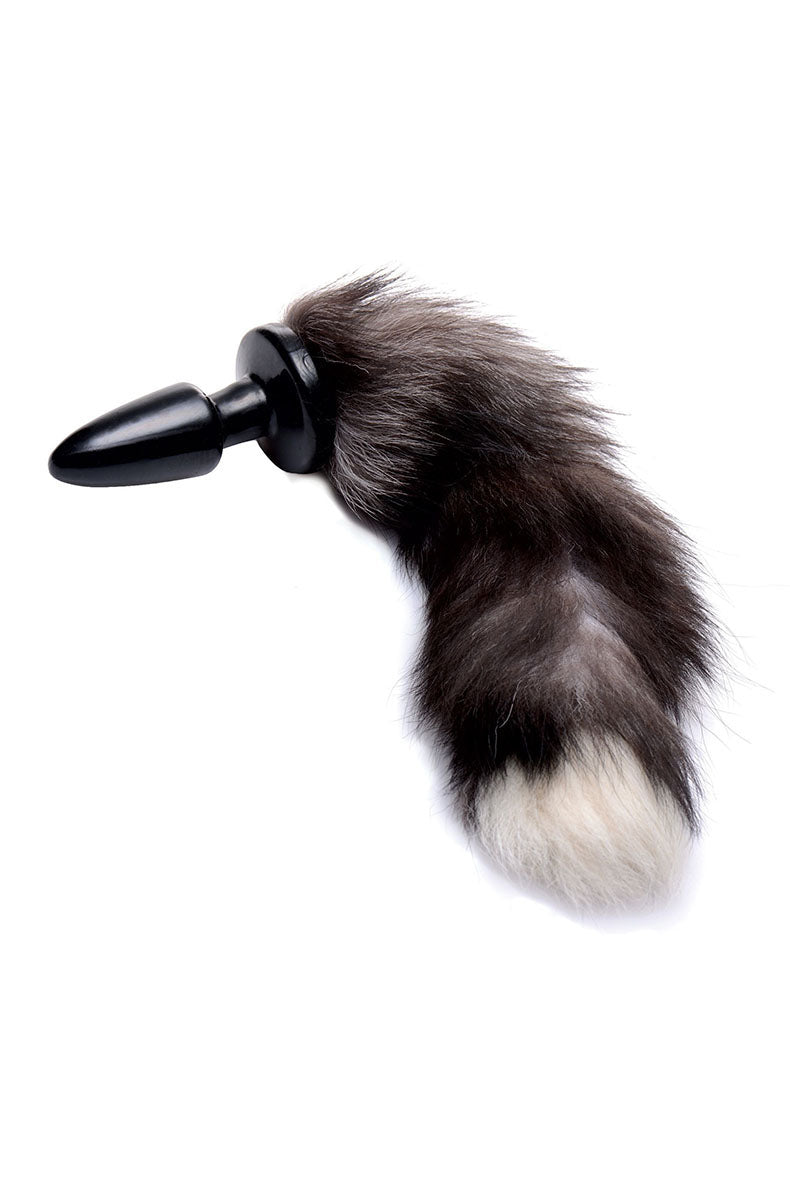 Grey Fox Tail Butt Plug | TPR Plug Faux Fur Tail | TWU Grey Fox Tail Butt Plug | TPR Plug Faux Fur Tail | TWU