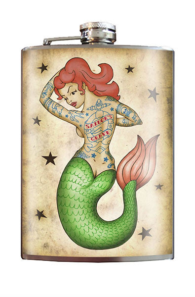 Tattooed Mermaid Flask - thewhiteunicorn