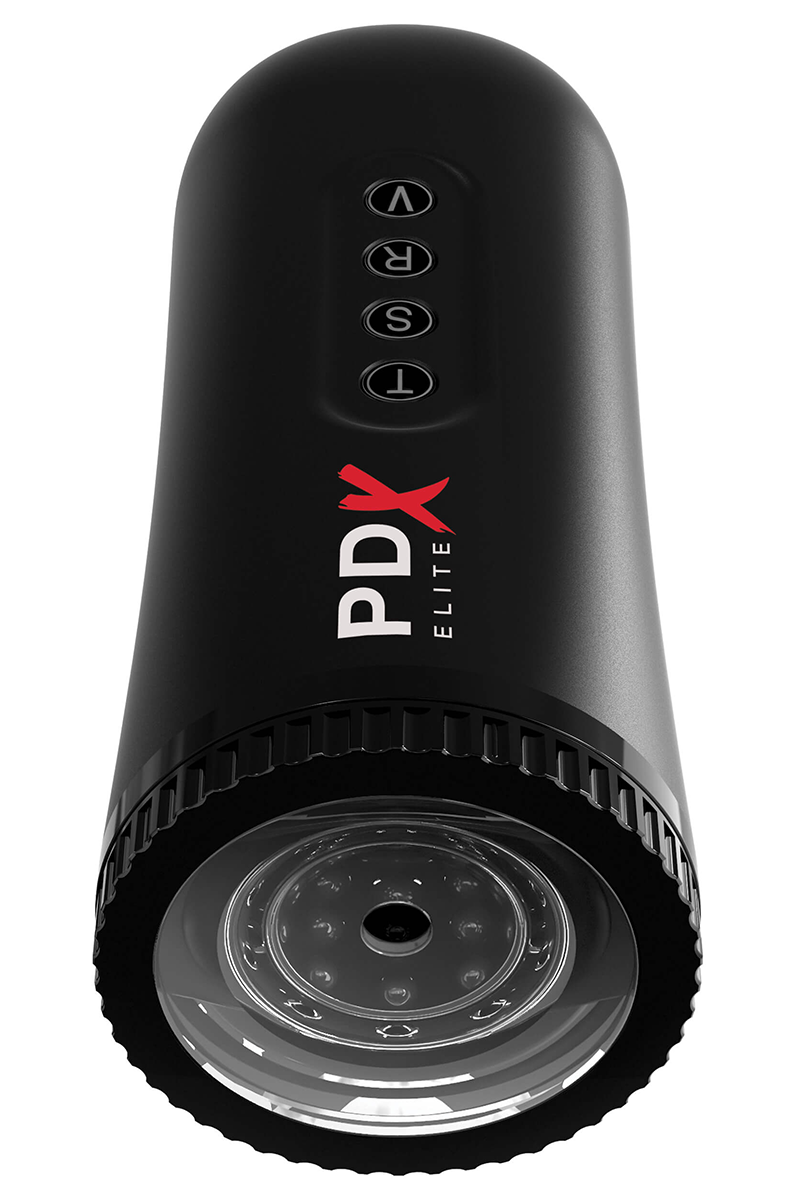 PDX Elite Motor Blower standalone, black cylindrical housing, three control buttons, textured suction opening at base.