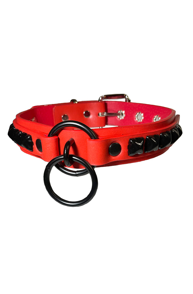 red and black bdsm collar